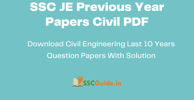 SSC JE Previous Year Papers Civil PDF