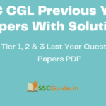 SSC CGL Previous Year Papers With Solution