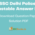 SSC Delhi Police Constable Answer Key