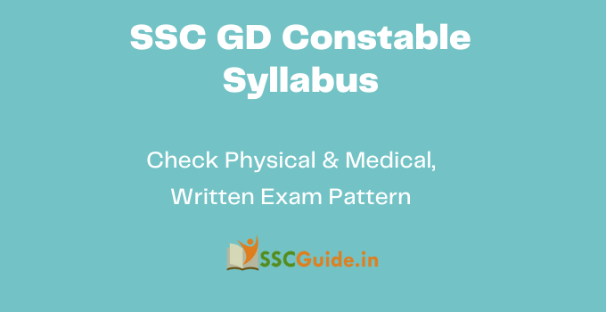 SC GD Constable Syllabus