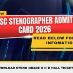 SSC Stenographer-Admit Card 2026