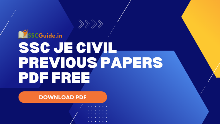 SSC JE Civil Previous Papers PDF FREE