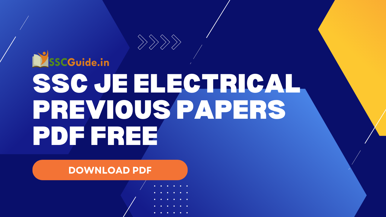 SSC JE Electrical Previous Papers PDF FREE