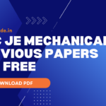 SSC JE Mechanical Previous Papers PDF FREE