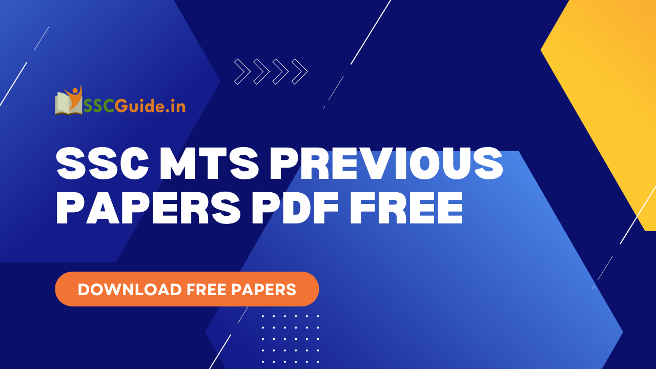SSC MTS Previous Papers PDF FREE