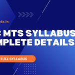 SSC MTS Syllabus COMPLETE DETAILS