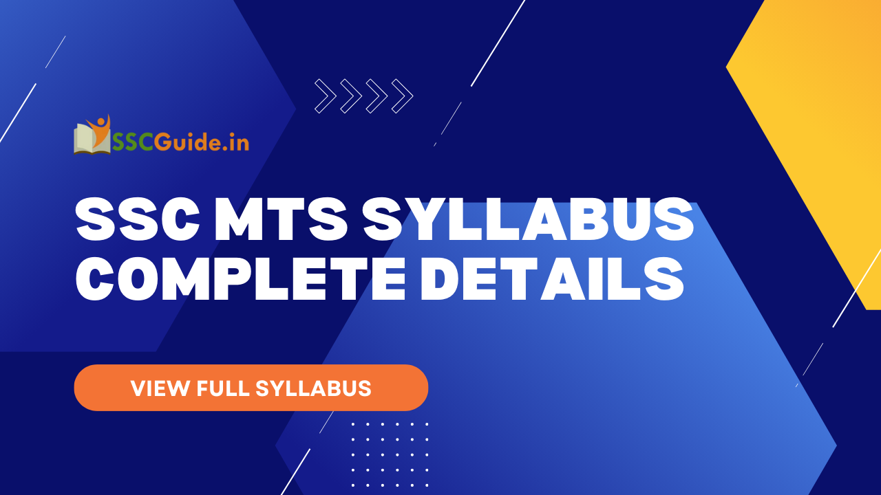 SSC MTS Syllabus COMPLETE DETAILS