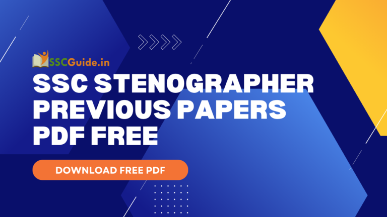SSC Stenographer Previous Papers PDF FREE
