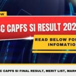SSC CAPFs SI Result 2026