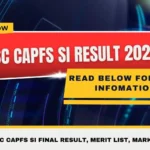 SSC CAPFs SI Result 2026