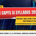 SSC CAPFs SI Syllabus 2026