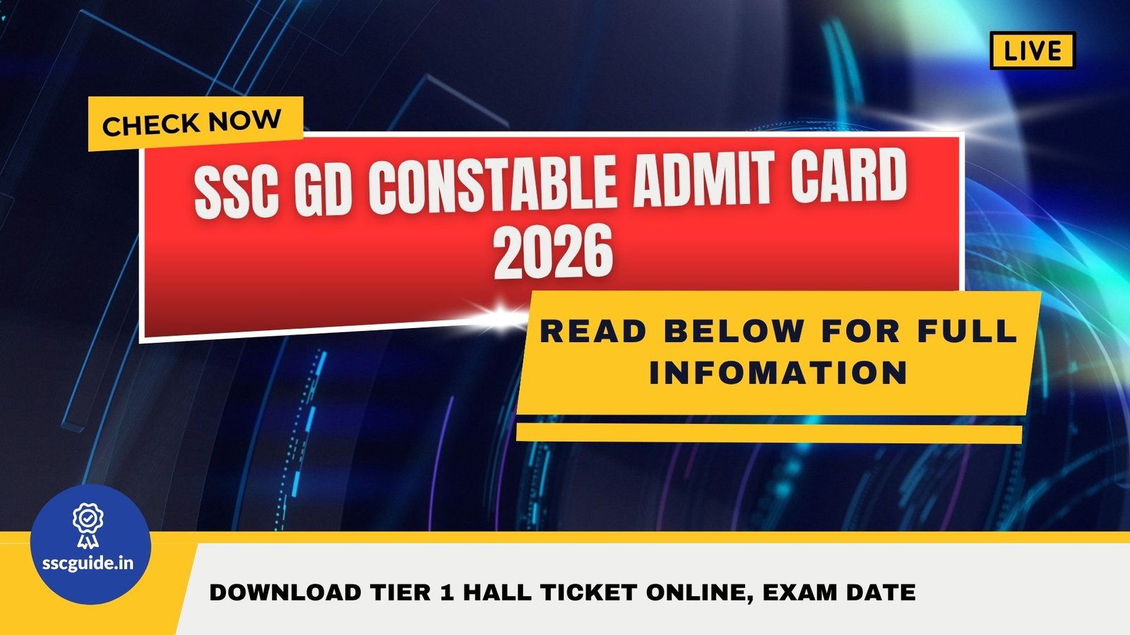 SSC GD Constable Admit Card 2026