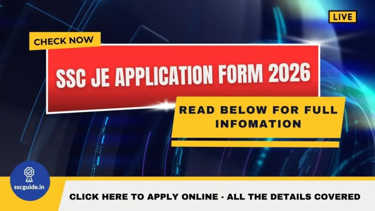 SSC JE Application Form 2026