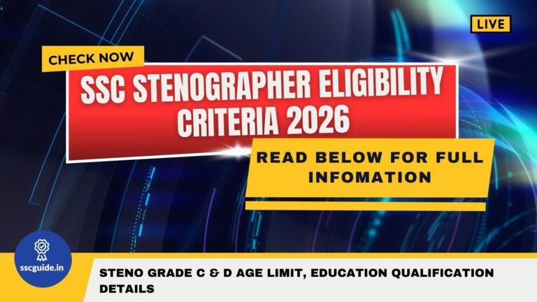 SSC Stenographer Eligibility Criteria 2026