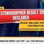 SSC Stenographer Result 2025 Declared