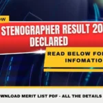 SSC Stenographer Result 2025 Declared