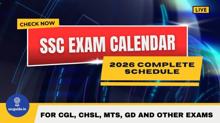 SSC Exam Calendar 2026
