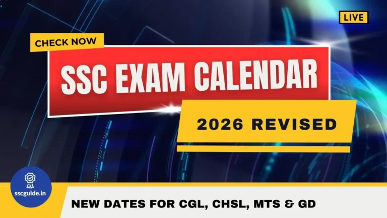 SSC Exam Calendar 2026 Revised