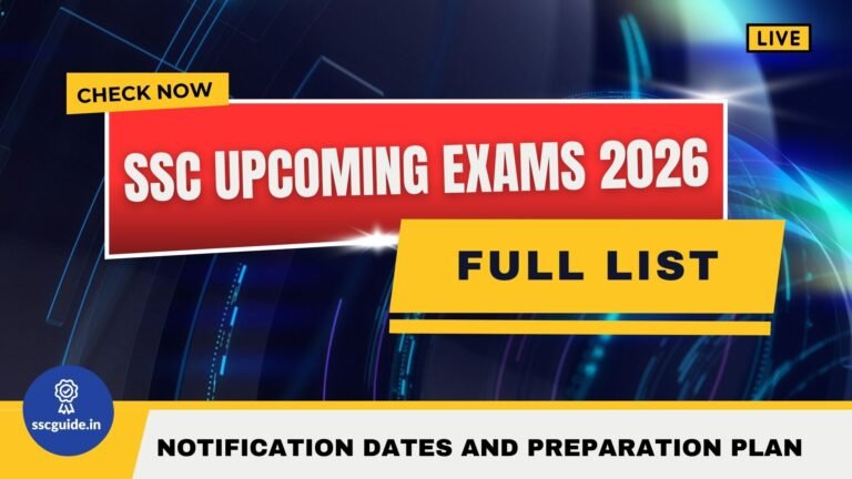 SSC Upcoming Exams 2026