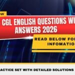 SSC CGL English Questions with Answers 2026