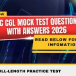 SSC CGL Mock Test Questions with Answers 2026
