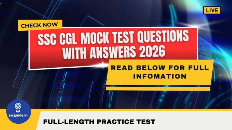 SSC CGL Mock Test Questions with Answers 2026