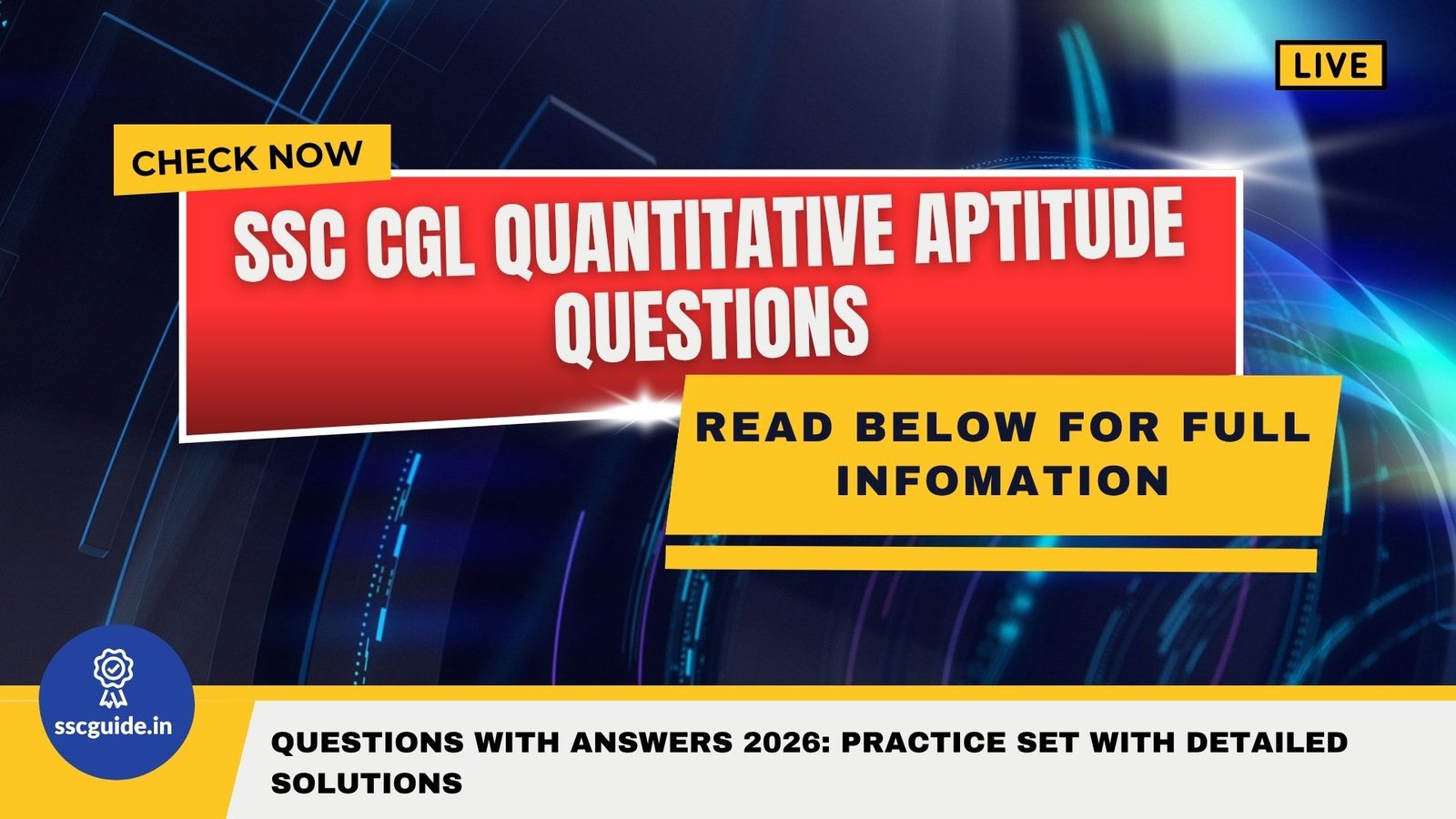 SSC CGL Quantitative Aptitude Questions with Answers 2026