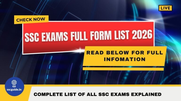 SSC Exams Full Form List 2026