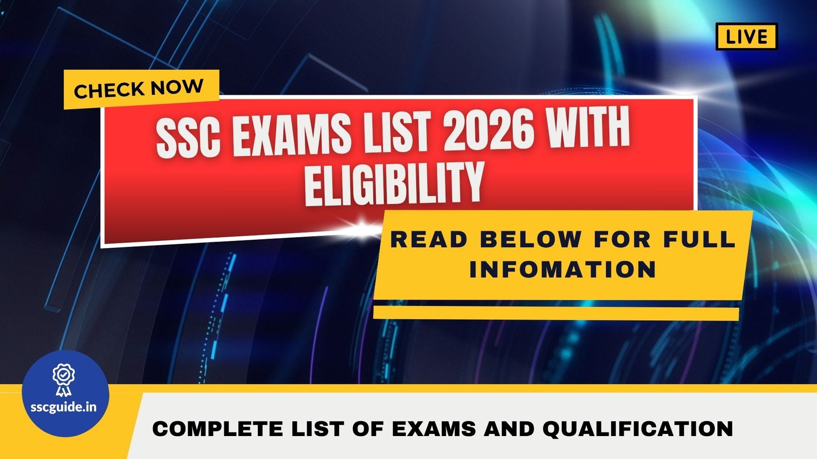 SSC Exams List 2026 with Eligibility