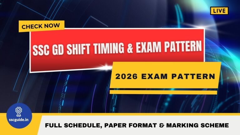 SSC GD Shift Timing 2026