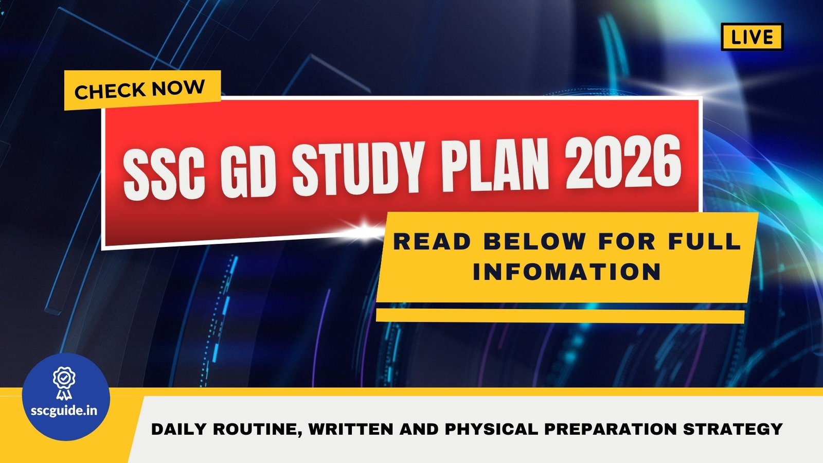 SSC GD Study Plan 2026