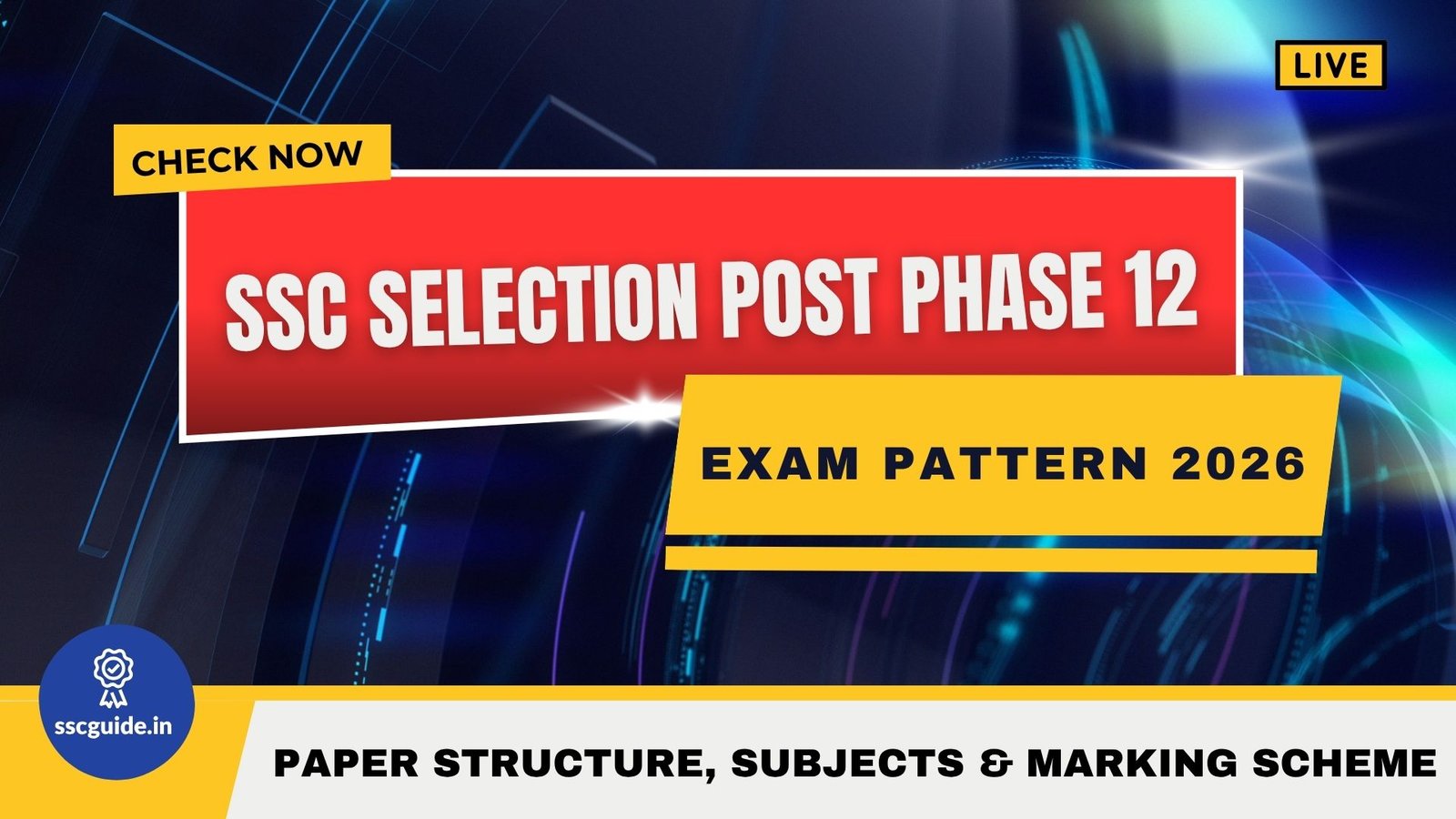 SSC Selection Post Phase 12 Exam Pattern 2026