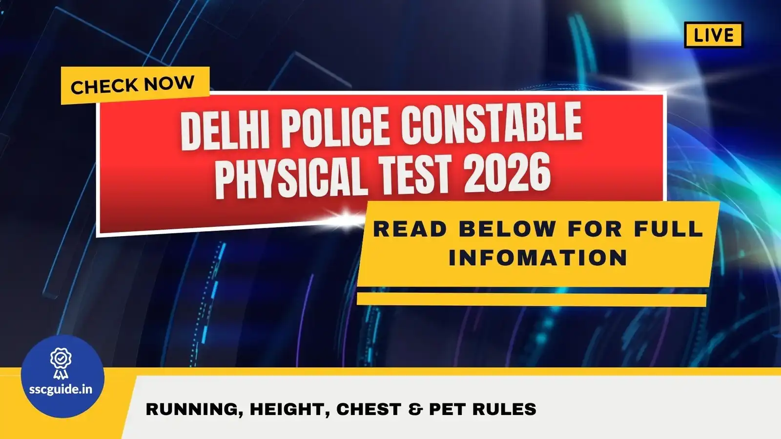 Delhi Police Constable Physical Test 2026