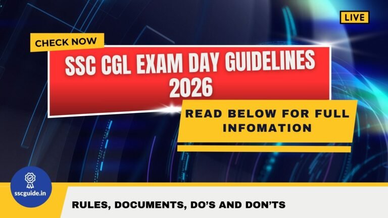 SSC CGL Exam Day Guidelines 2026