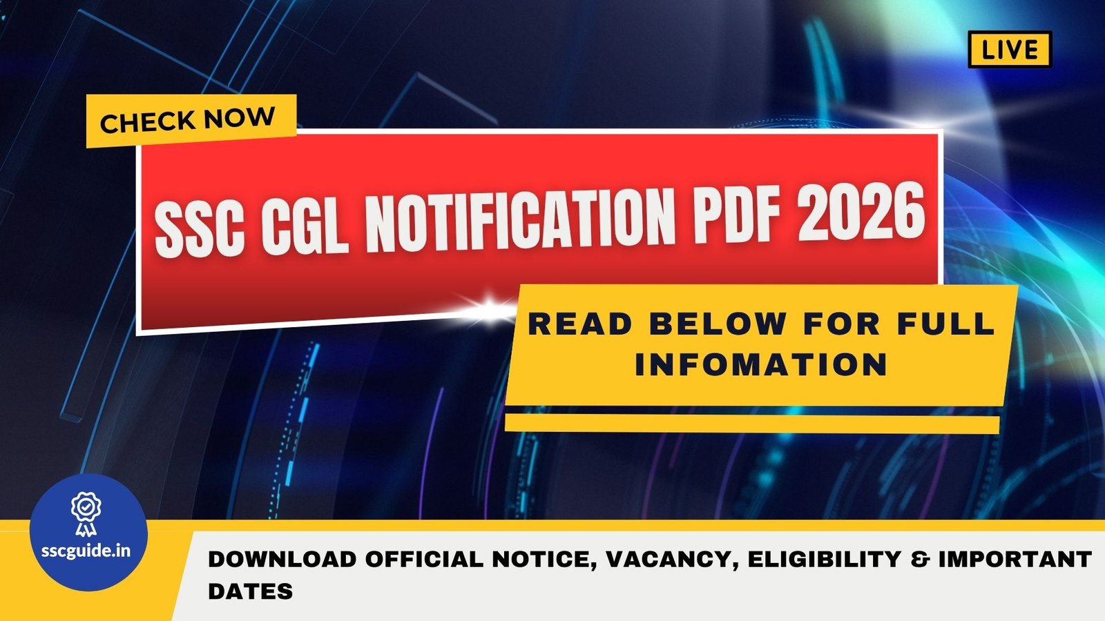 SSC CGL Notification PDF 2026