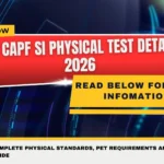 SSC CAPF SI Physical Test Details 2026