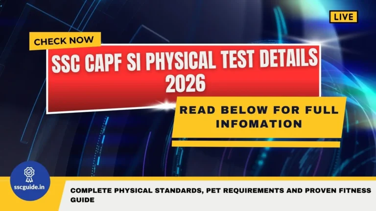 SSC CAPF SI Physical Test Details 2026