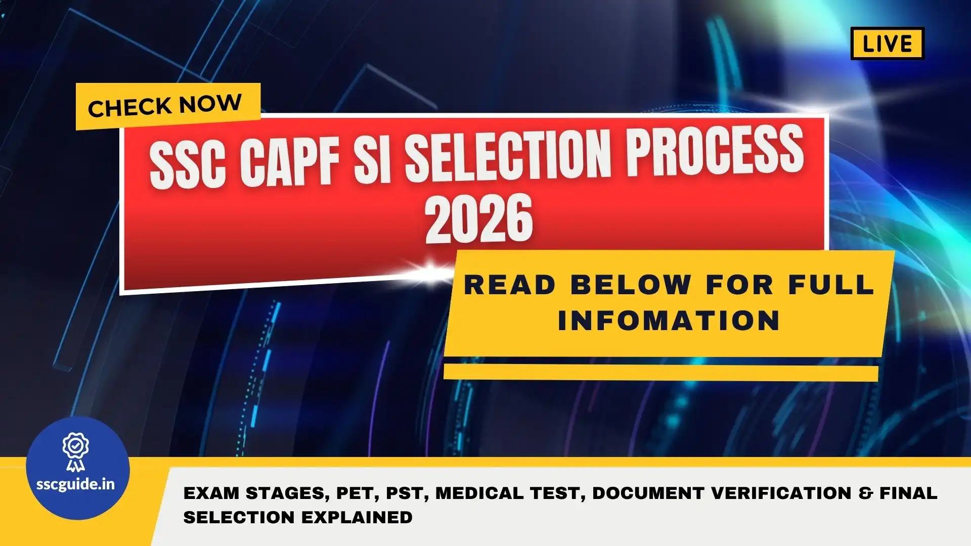 SSC CAPF SI Selection Process 2026