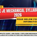 SSC JE Mechanical Syllabus 2026