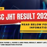 SSC JHT Result 2026
