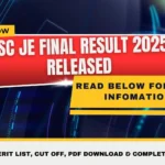 SSC JE Final Result 2025