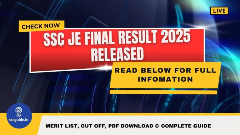SSC JE Final Result 2025
